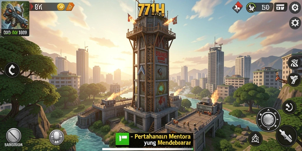 Gameplay seru dari 71H dengan pertahanan menara strategis.
