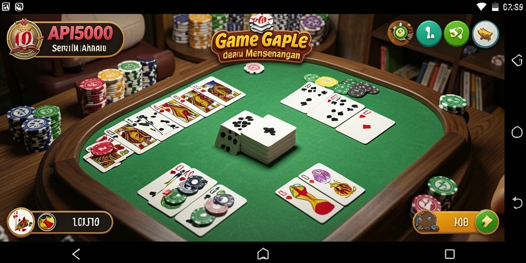 Screenshot menampilkan gameplay seru API5000 dalam permainan Gaple.