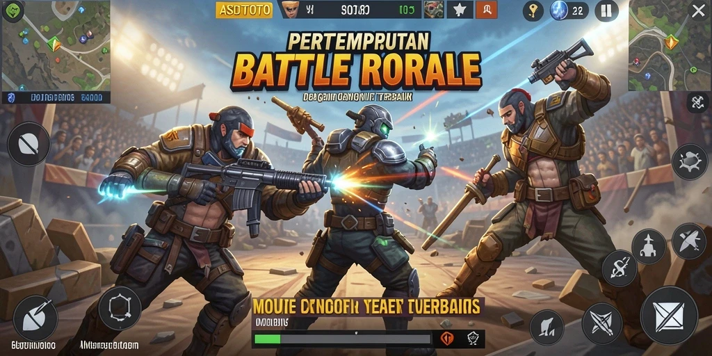 Tangkapan layar dari gameplay ASDTOTO yang penuh aksi Battle Royale.