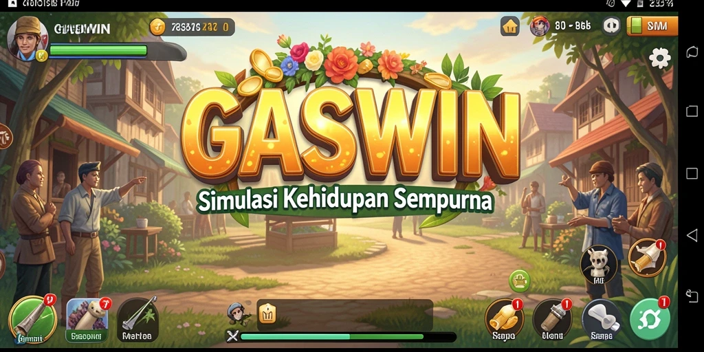 Screenshot GASWIN menampilkan gameplay simulasi kehidupan yang menarik.