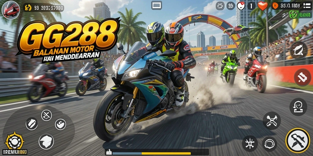 Tampilan aksi balapan motor yang mendebarkan di GG288.