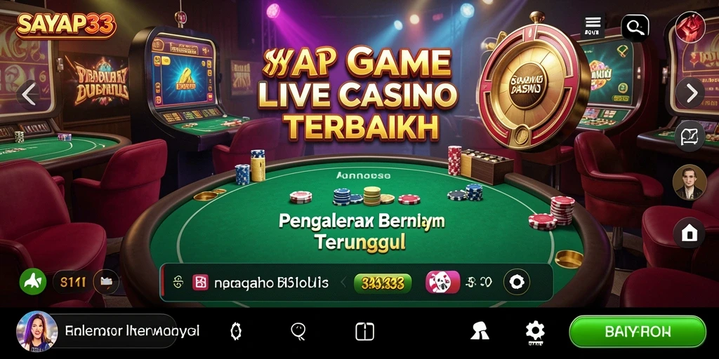 Tampilan gameplay Live Casino yang seru dan interaktif di SAYAP33.