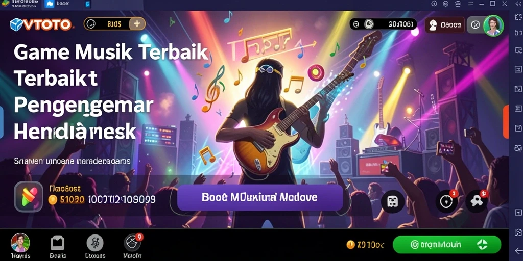 Tampilan menarik dari gameplay TVTOTO yang menyajikan tantangan musik.