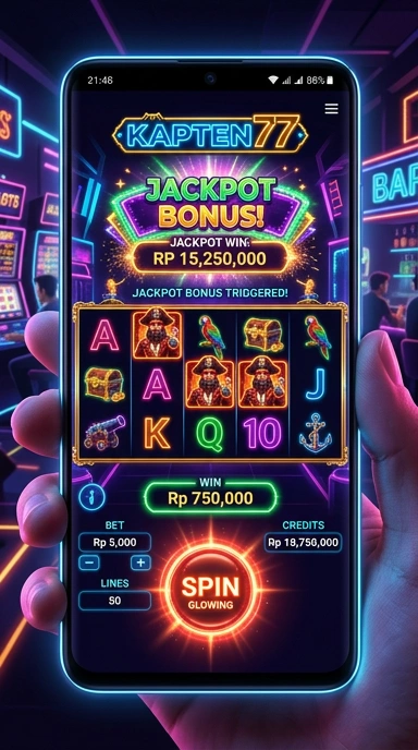 Tampilan antarmuka kapten77 yang menarik dan mudah digunakan.